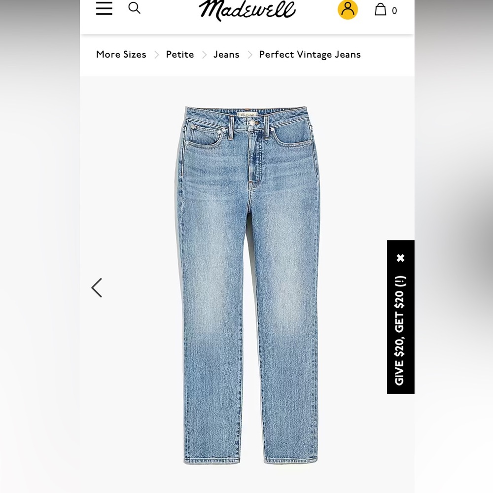 Madewell Perfect Vintage Jeans in Heathcote Wash -27p